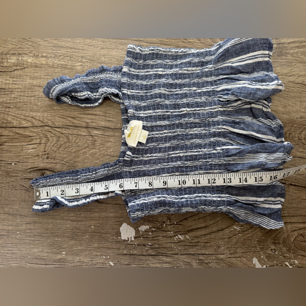 Anthropologie Maeve‎ Peplum Blue & White Blouse size small - Picture 5 of 8